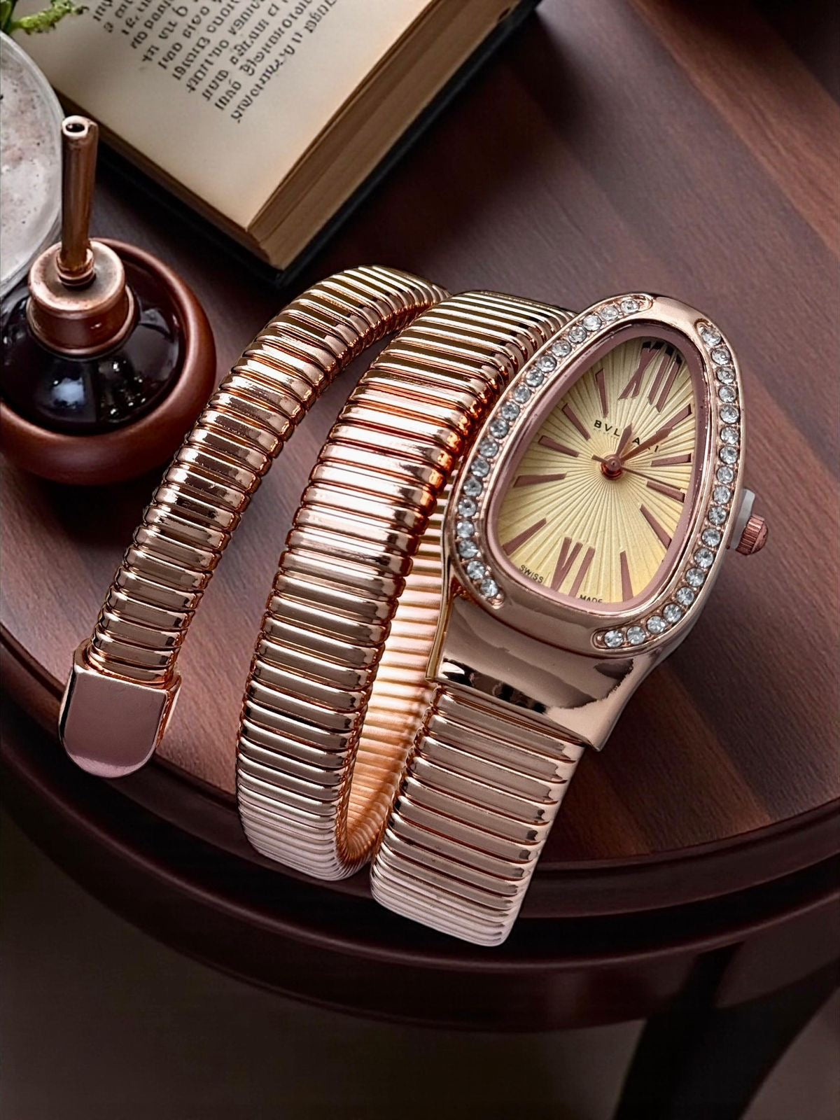 Bvlgari Serpenti Watch Rosegold Yellow Dial