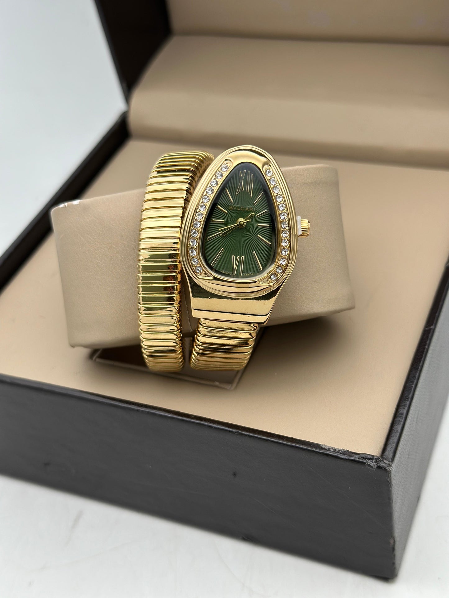 Bvlgari Serpenti Single Spiral Watch Golden Green Dial