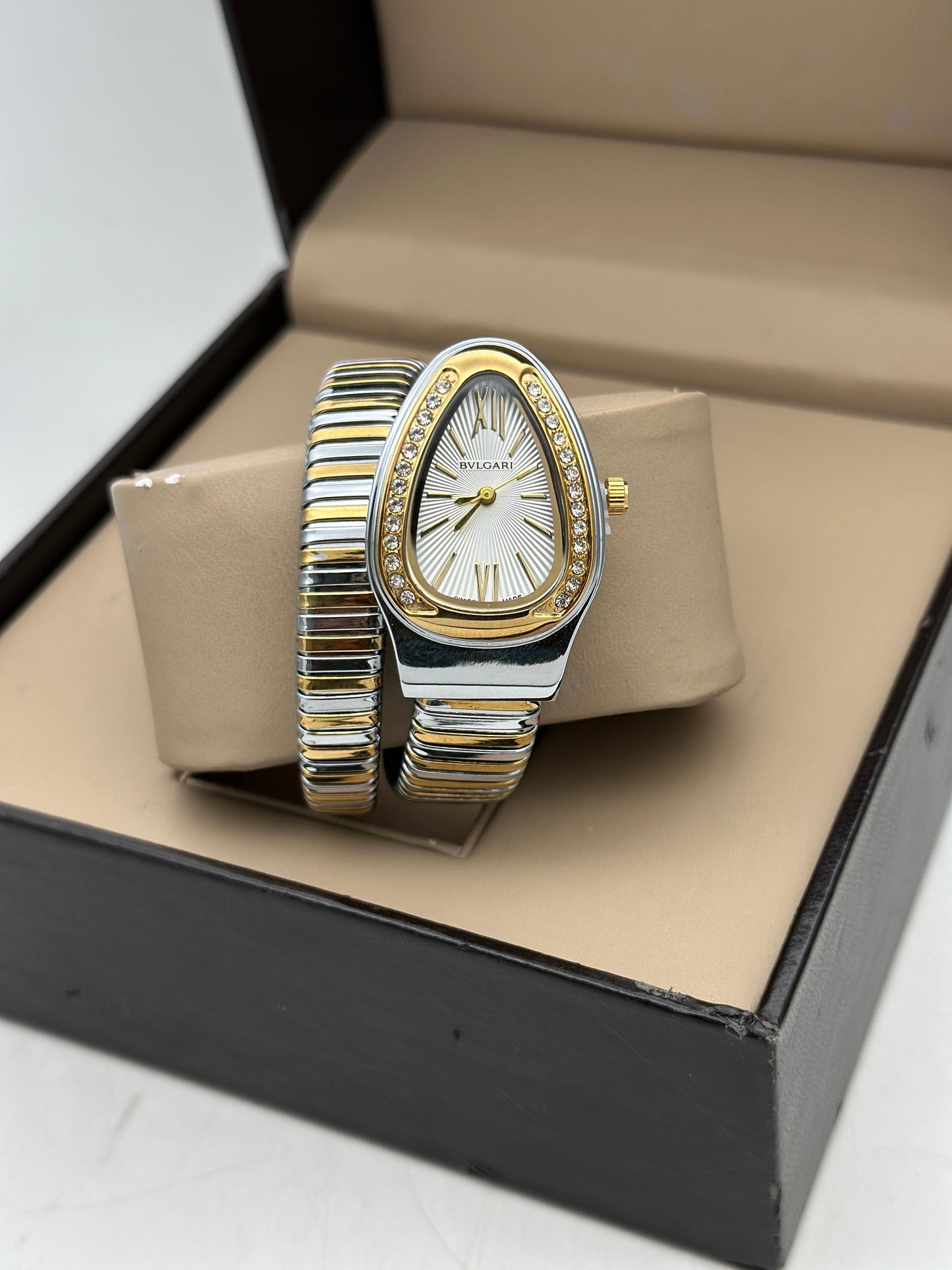 Bvlgari Serpenti Single Spiral Golden & Silver White Dial