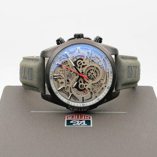 Tagheuer Cr7 Leather Black Belt Black Dial B