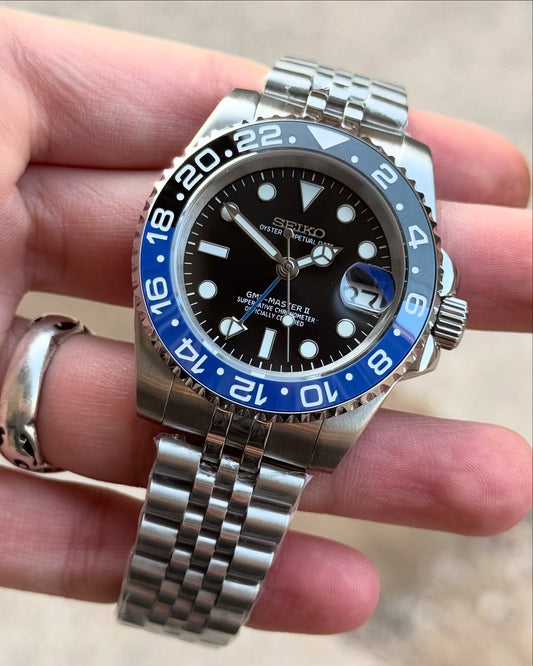Seiko GMT master 2 Blue stainless steel watch