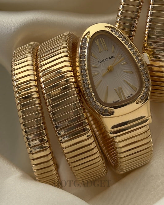 Bvlgari Serpenti Watch Golden White Dial