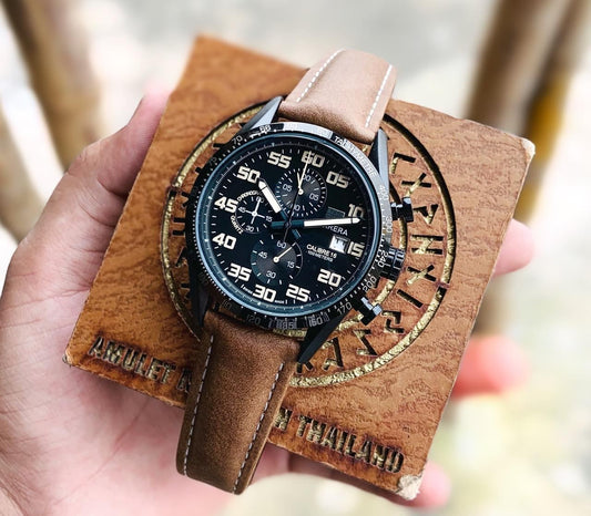 Tagheuer Grand Carrera Formula 1 Brown leather watch