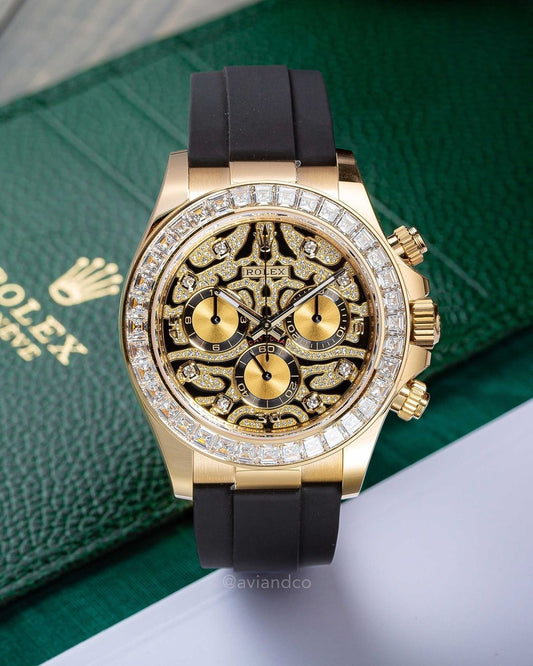 Daytona Eye of Tiger Gold Diamond Watch
