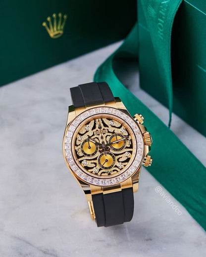 Daytona Eye of Tiger Gold Diamond Watch