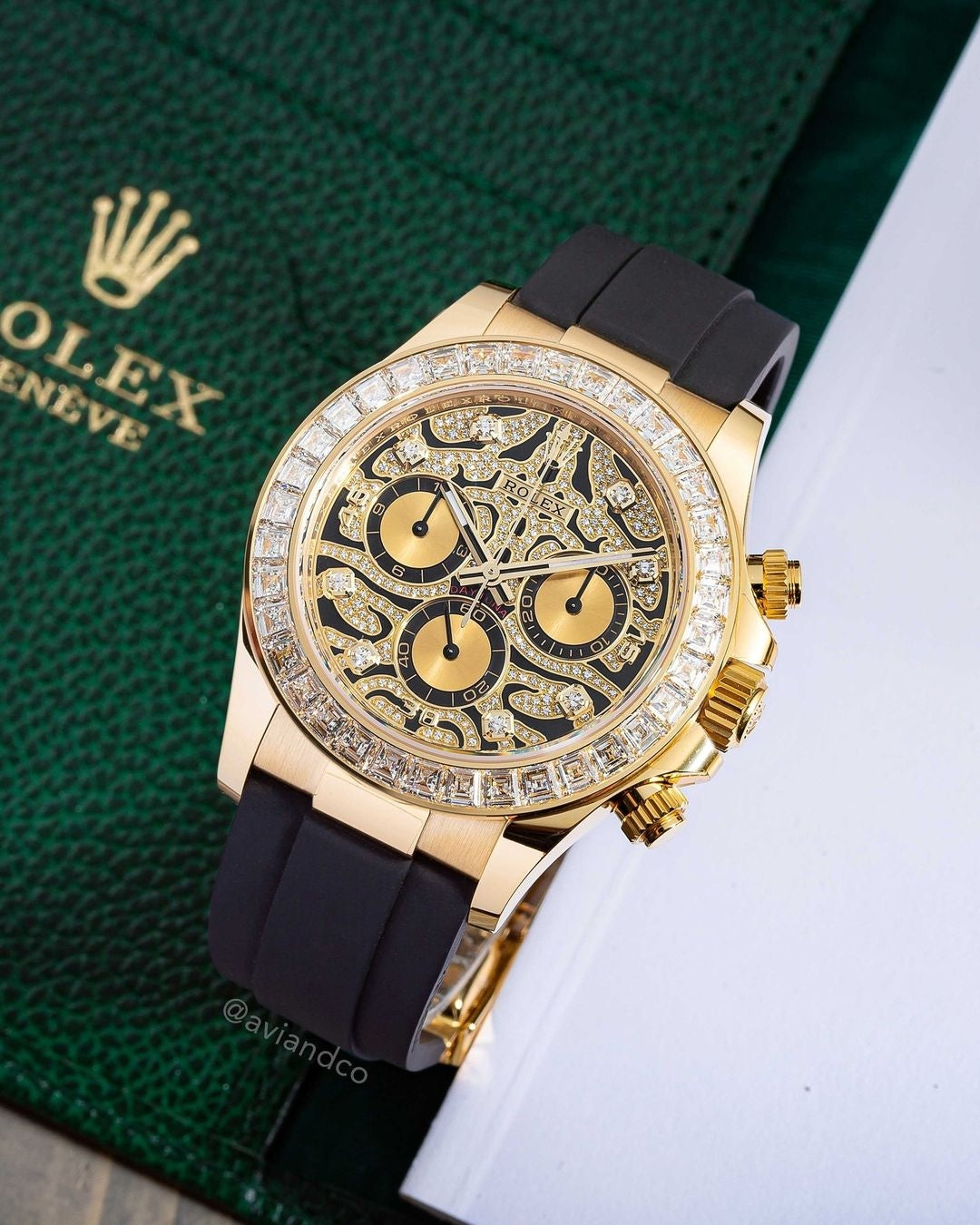 Daytona Eye of Tiger Gold Diamond Watch