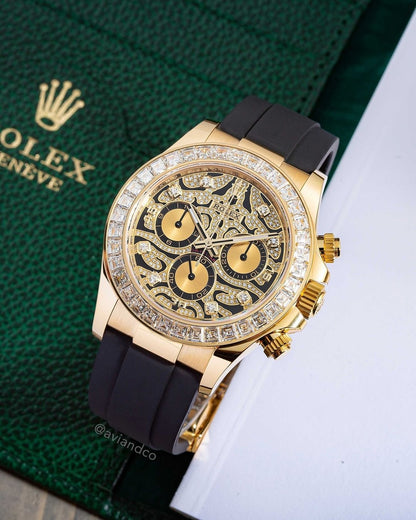 Daytona Eye of Tiger Gold Diamond Watch