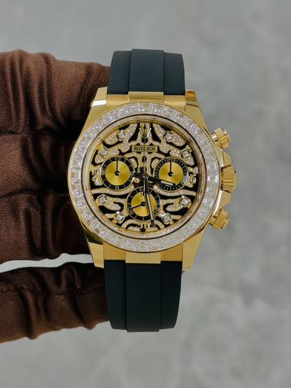 Daytona Eye of Tiger Gold Diamond Watch