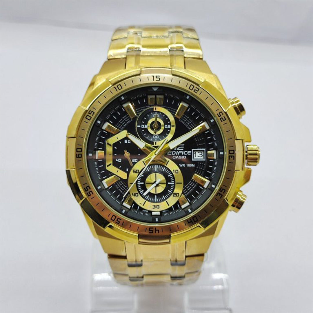 Edifice Gold Black Metal Watch