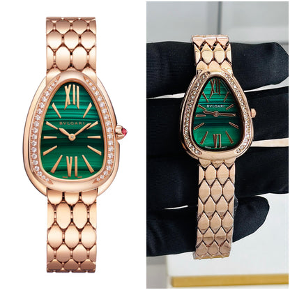 Bvlgari Bracelet Watch Rosegold Green Dial
