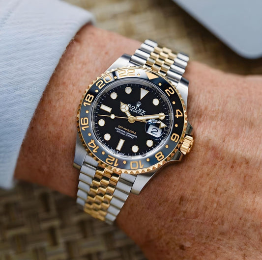 Gmt Master Gold Silver Black Metal Watch