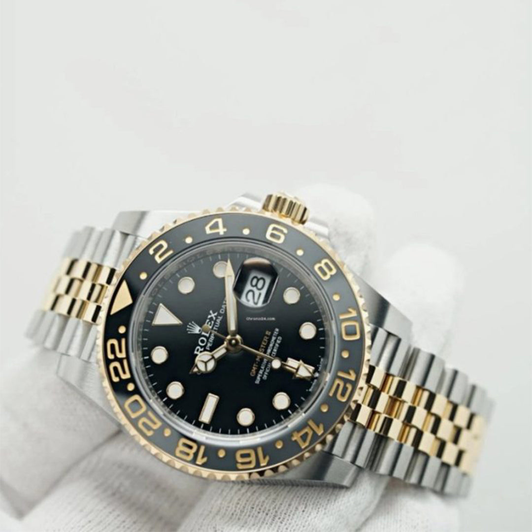 Gmt Master Gold Silver Black Metal Watch