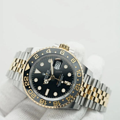 Gmt Master Gold Silver Black Metal Watch