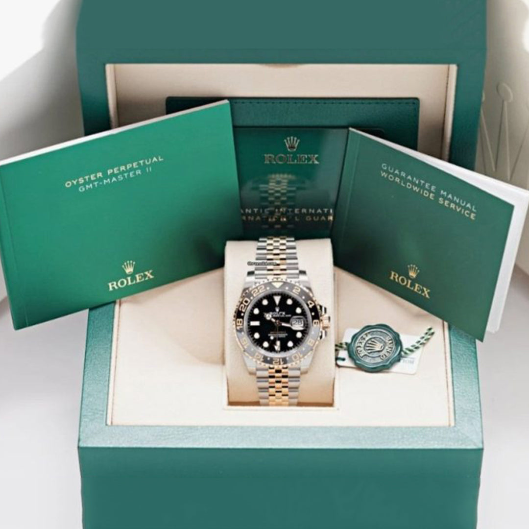 Gmt Master Gold Silver Black Metal Watch