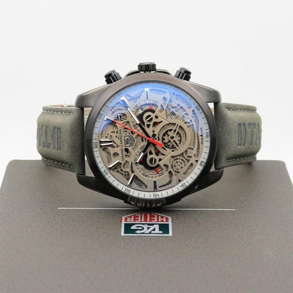 Tagheuer Cr7 Leather Grey Black Belt Watch
