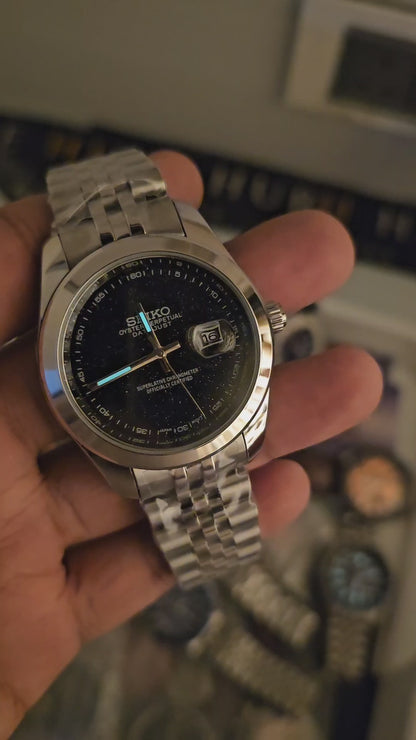 Sunburst Datejust Mod Black Galaxy Dial Stainless steel Watch