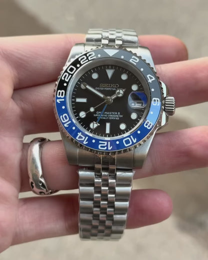 Seiko GMT master 2 Blue stainless steel watch