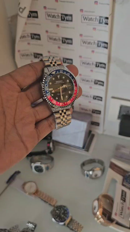 Seik pepsi GMT master 2 stainless steel watch