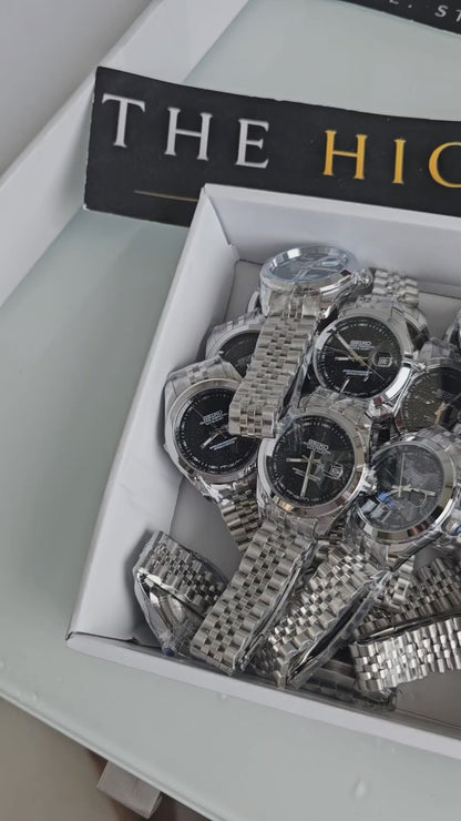 Sunburst Datejust Mod Black Galaxy Dial Stainless steel Watch