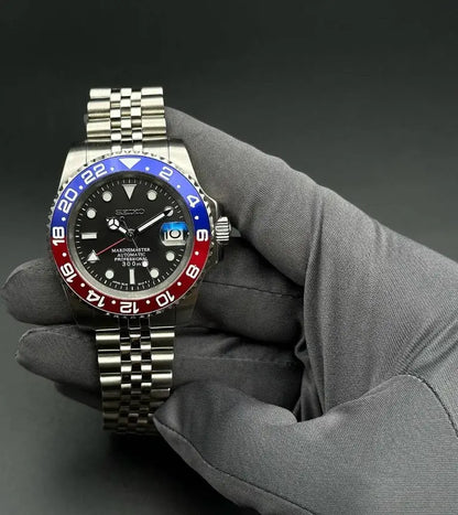 Seik pepsi GMT master 2 stainless steel watch