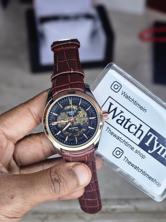 Tissot dual tone Leather Automatic watch B