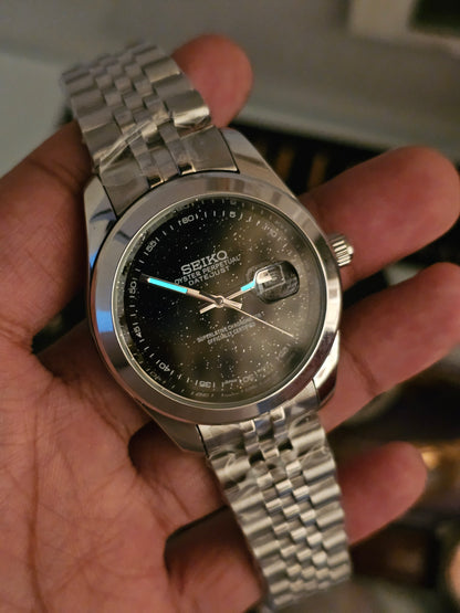 Sunburst Datejust Mod Black Galaxy Dial Stainless steel Watch