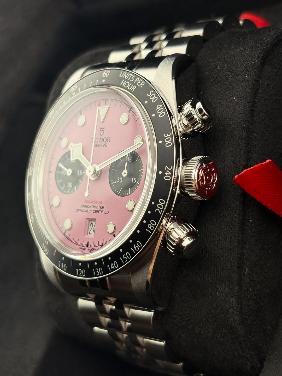Tudor Black Bay Chrono pink Dial Stainless Steel Watch