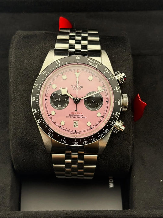 Tudor Black Bay Chrono pink Dial Stainless Steel Watch
