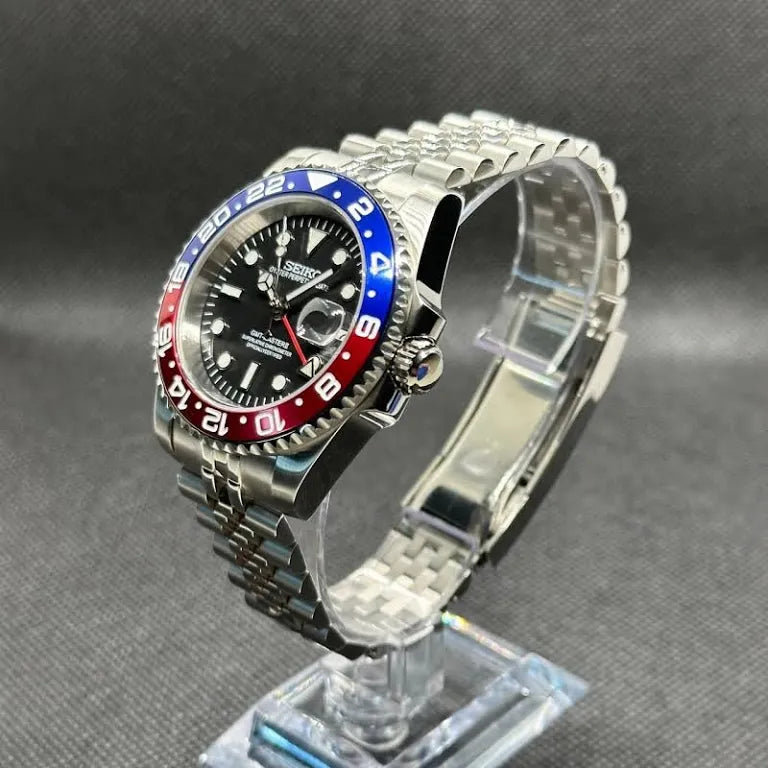 Seik pepsi GMT master 2 stainless steel watch