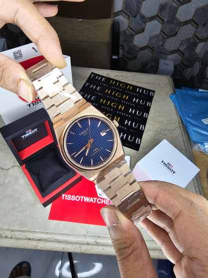 Tissot Prx Premium Stainless Steel Rosegold Blue Dial