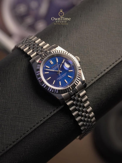 Seiko Datejust Mod Sunburst blue Stainless steel Watch