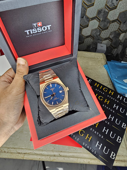 Tissot Prx Premium Stainless Steel Rosegold Blue Dial