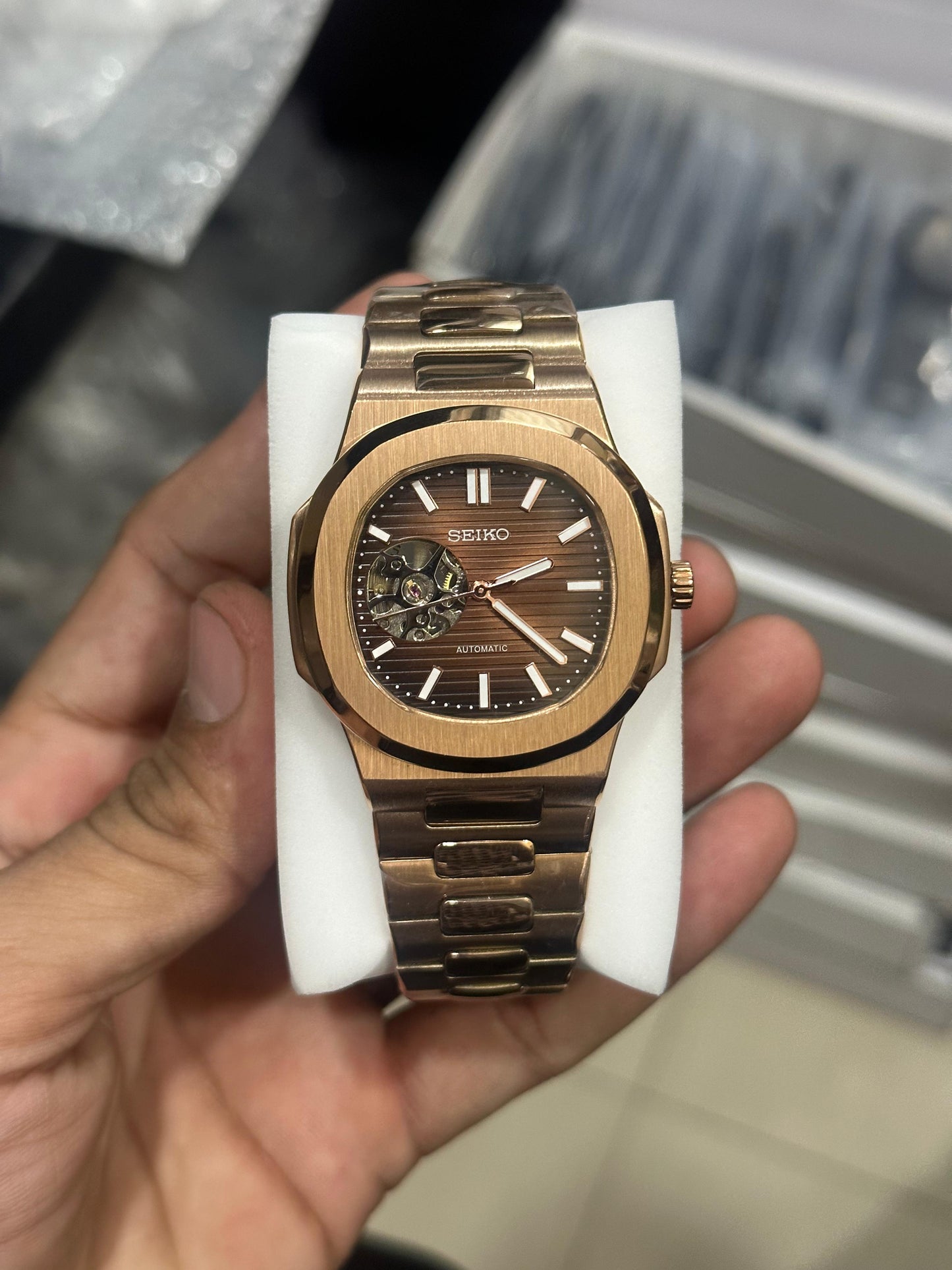 Seiko Nautilus Rosegold premium automatic watch