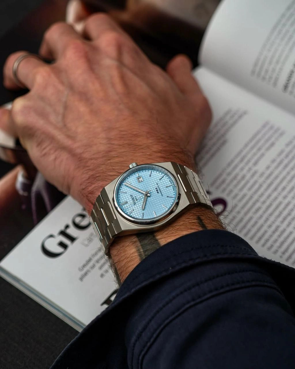 Tissot Prx Premium Stainless Steel Tiffany Dial