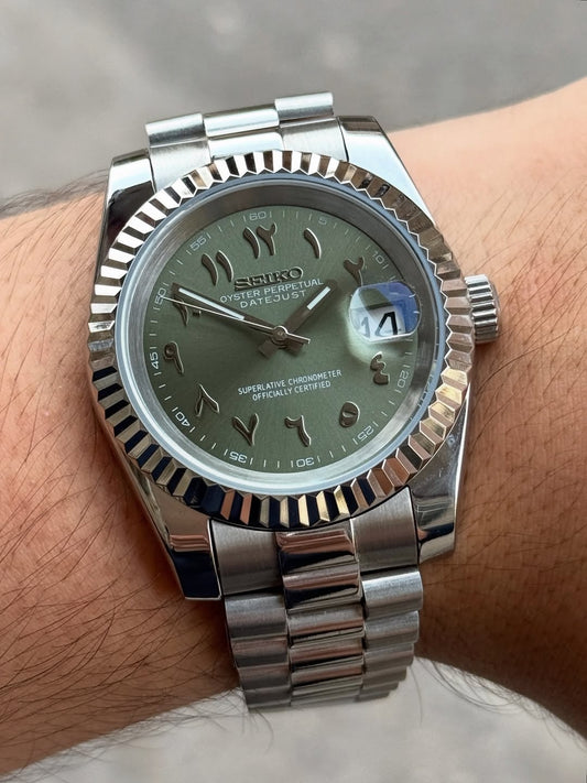 Seiko Datejust Mod Olive arabic Stainless steel Watch