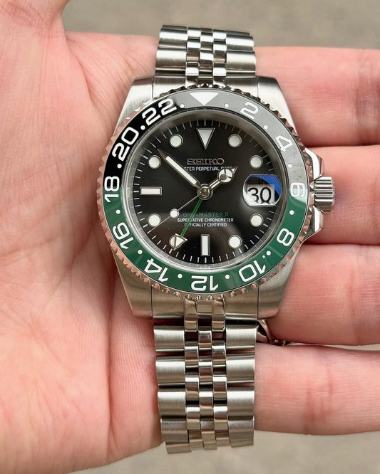 Seiko Sprite GMT master 2 stainless steel watch