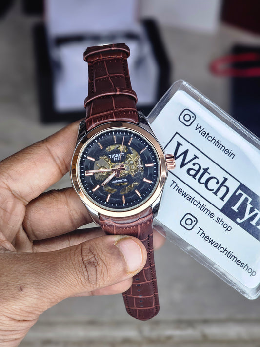Tissot dual tone Leather Automatic watch B