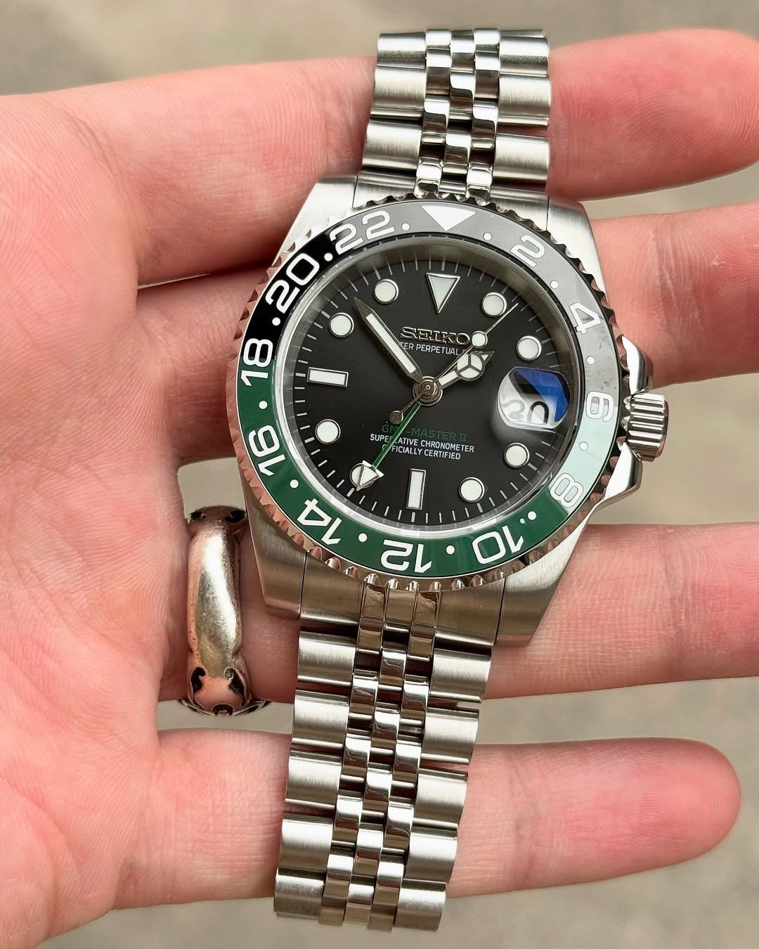 Seiko Sprite GMT master 2 stainless steel watch