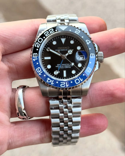 Seiko GMT master 2 Blue stainless steel watch