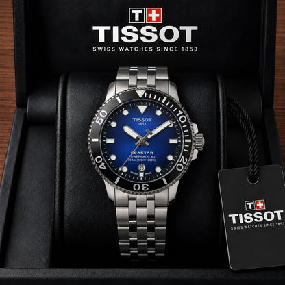 Tissot Sea star blue dial Stainless steel metal watch