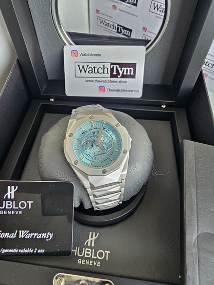 Hublot Stainless steel Diamond cut skeleton watch