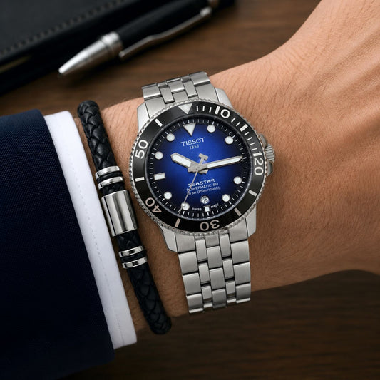 Tissot Sea star blue dial Stainless steel metal watch