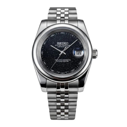 Sunburst Datejust Mod Black Galaxy Dial Stainless steel Watch
