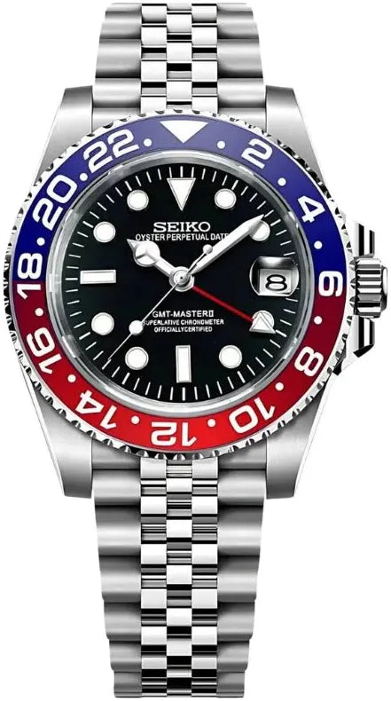 Seik pepsi GMT master 2 stainless steel watch