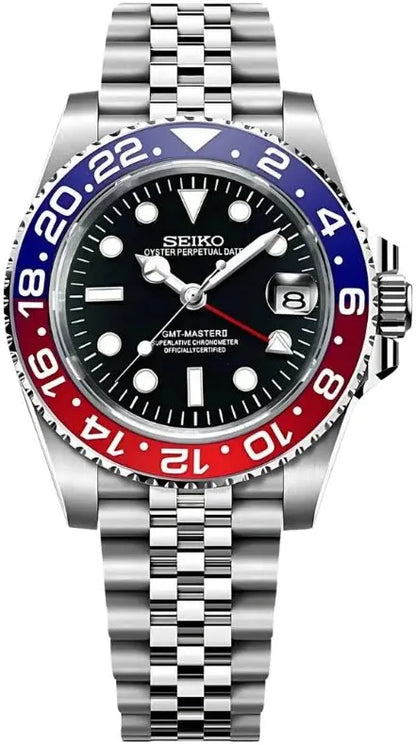 Seik pepsi GMT master 2 stainless steel watch
