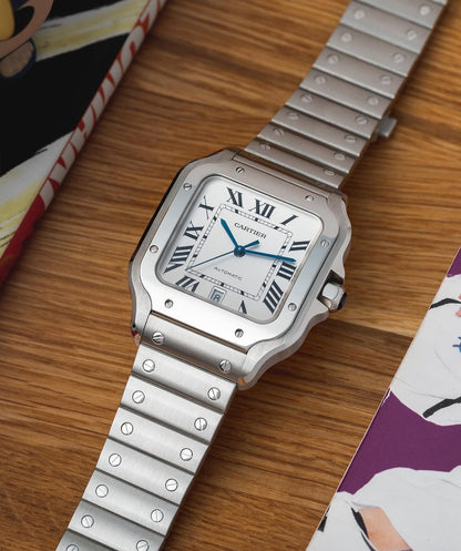 CARTIER SANTOS STAINLESS STEEL AUTOMATIC WATCH