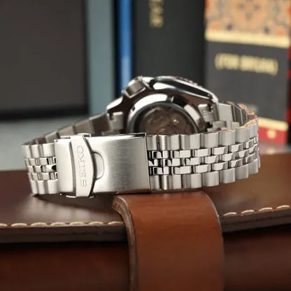 (Copy) Sko 5 GMT stainless steel white Dial black Bezel  watch