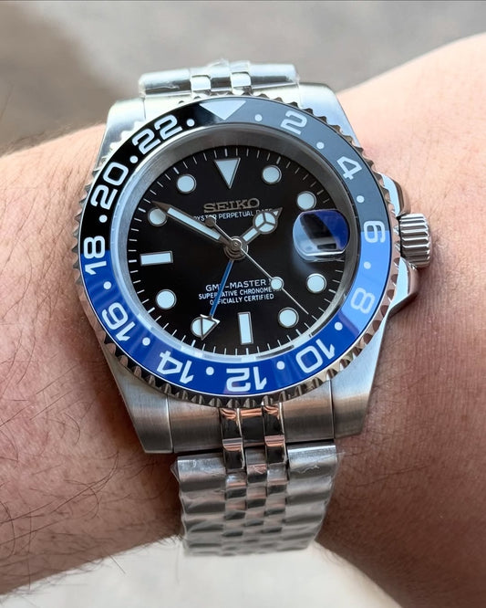 Seiko GMT master 2 Blue stainless steel watch