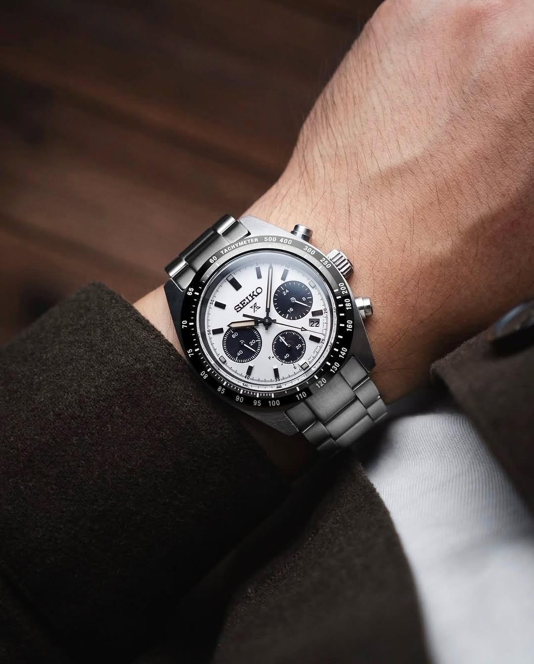 Seiko Prospex Panda SSC813P1 Stainless Steel Metal Watch